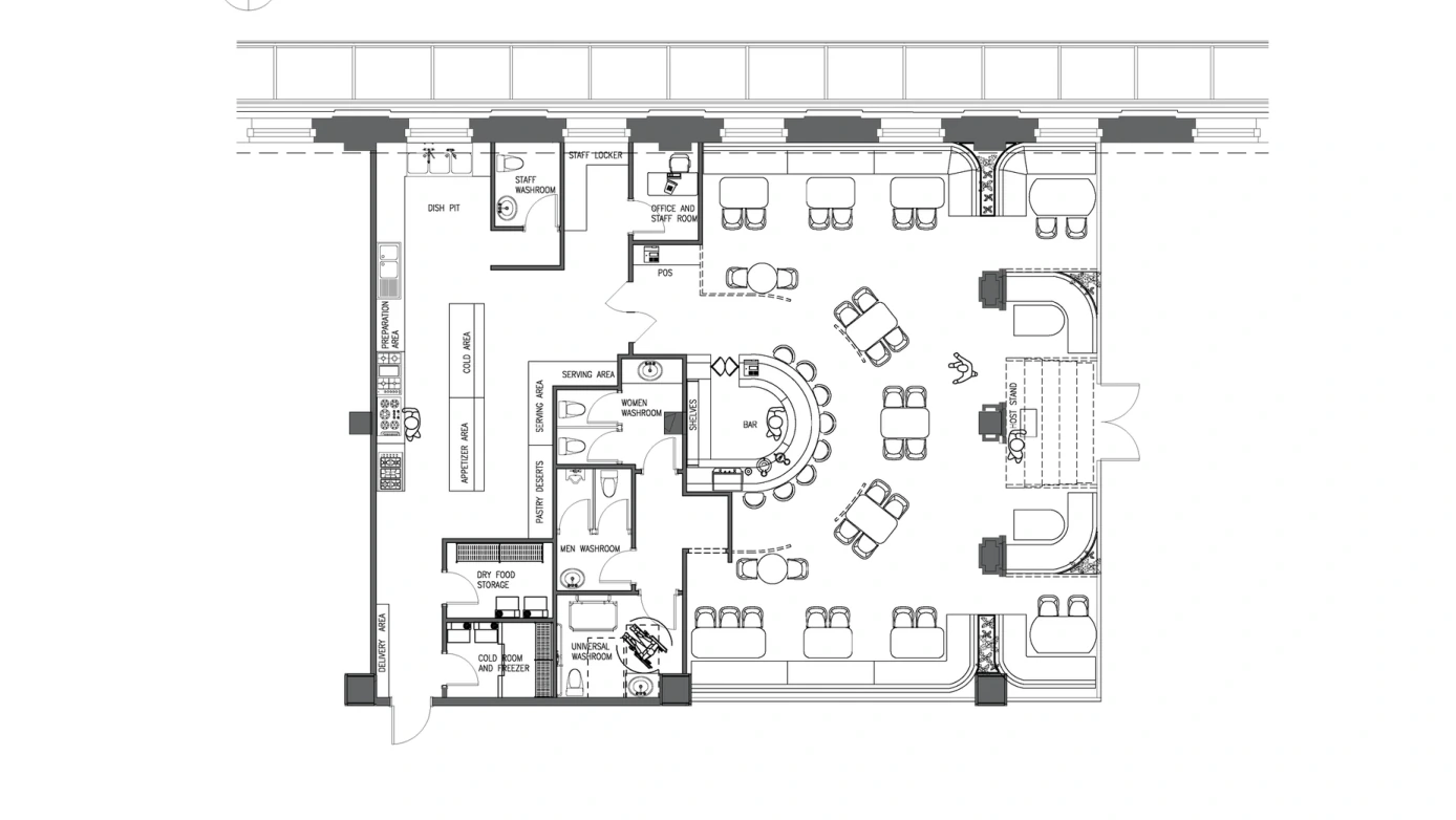 Restaurant floor plan · Technical drawing