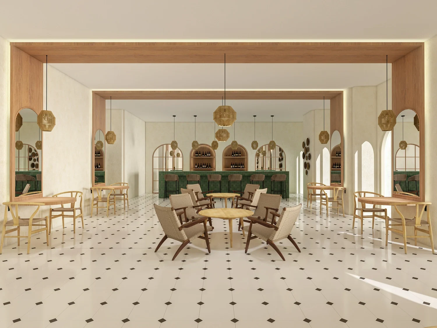 Resort bar and lounge · Design visualization