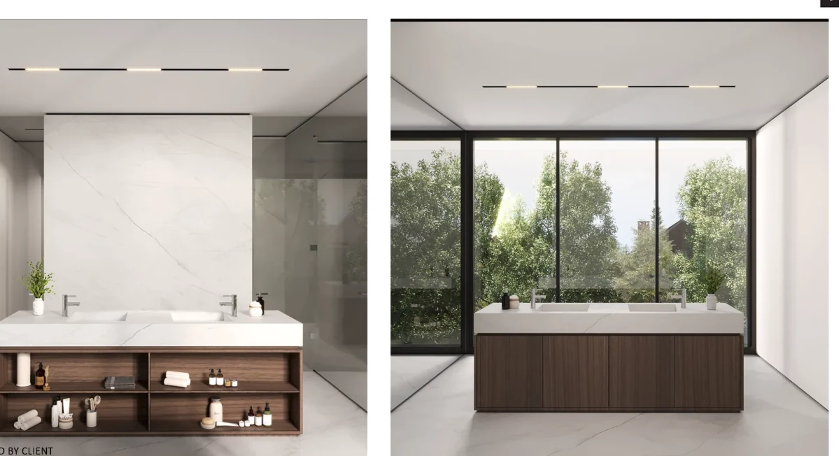 Ensuite presentation sheet · Design visualization · Collaborative professional project