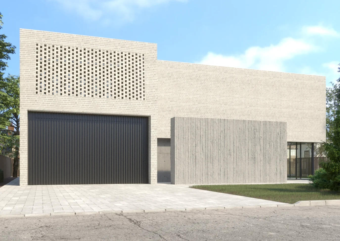 Exterior facade, Contemporary Residence · Design visualization · Collaborative professional project