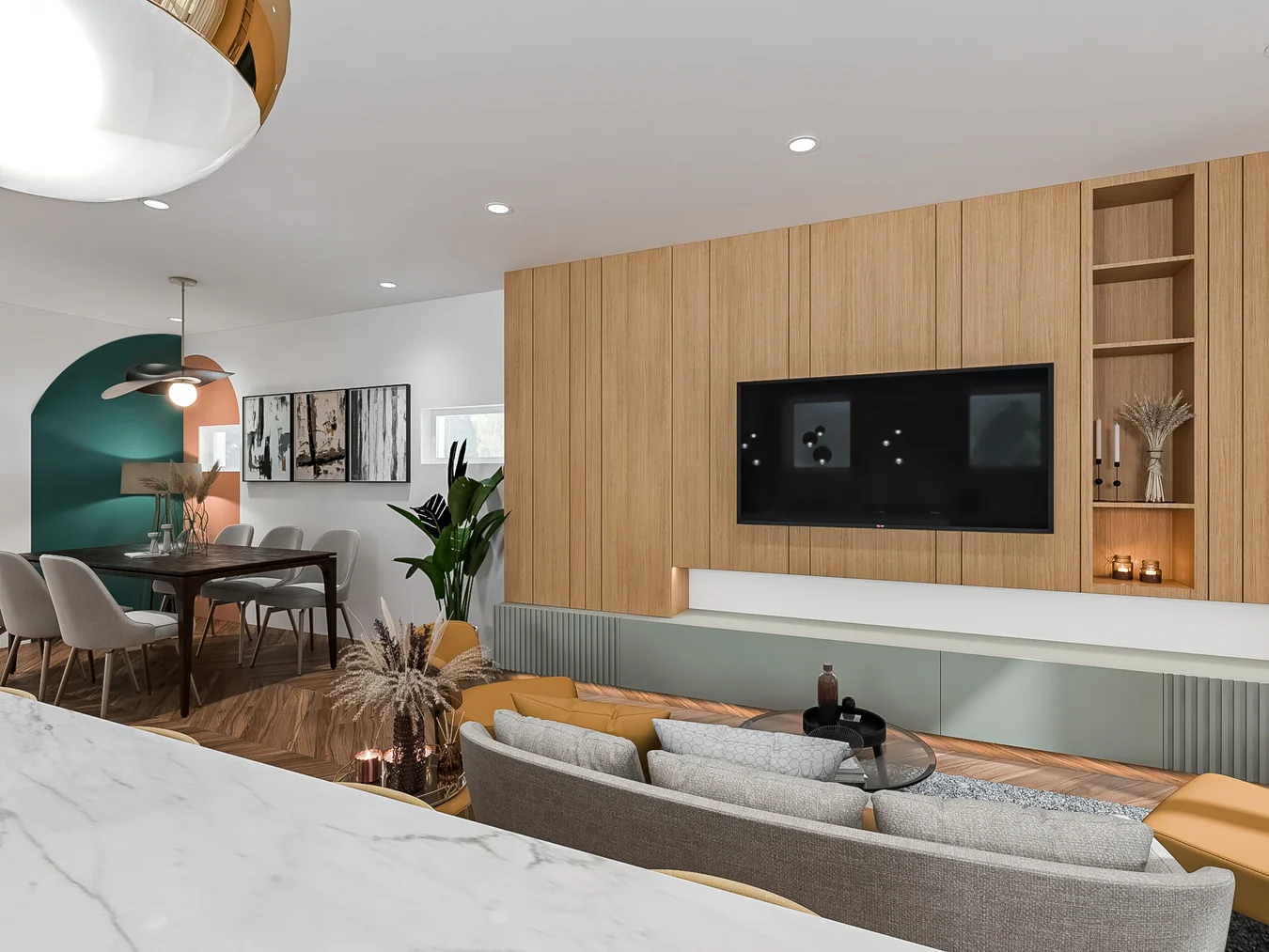 Living and dining room · Design visualization