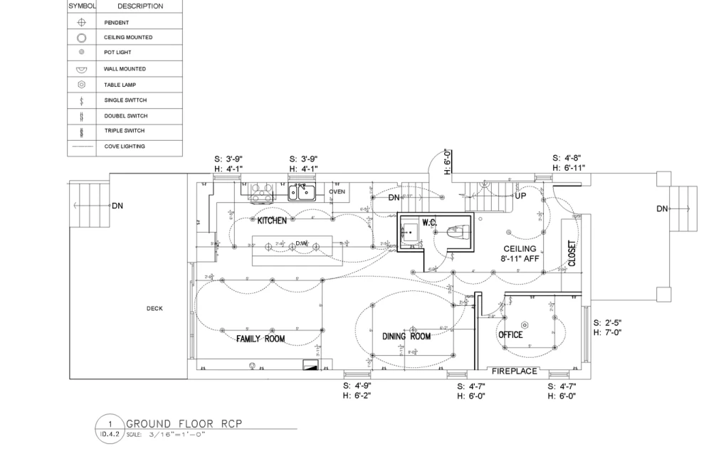 Ground floor reflected ceiling plan · Technical drawing