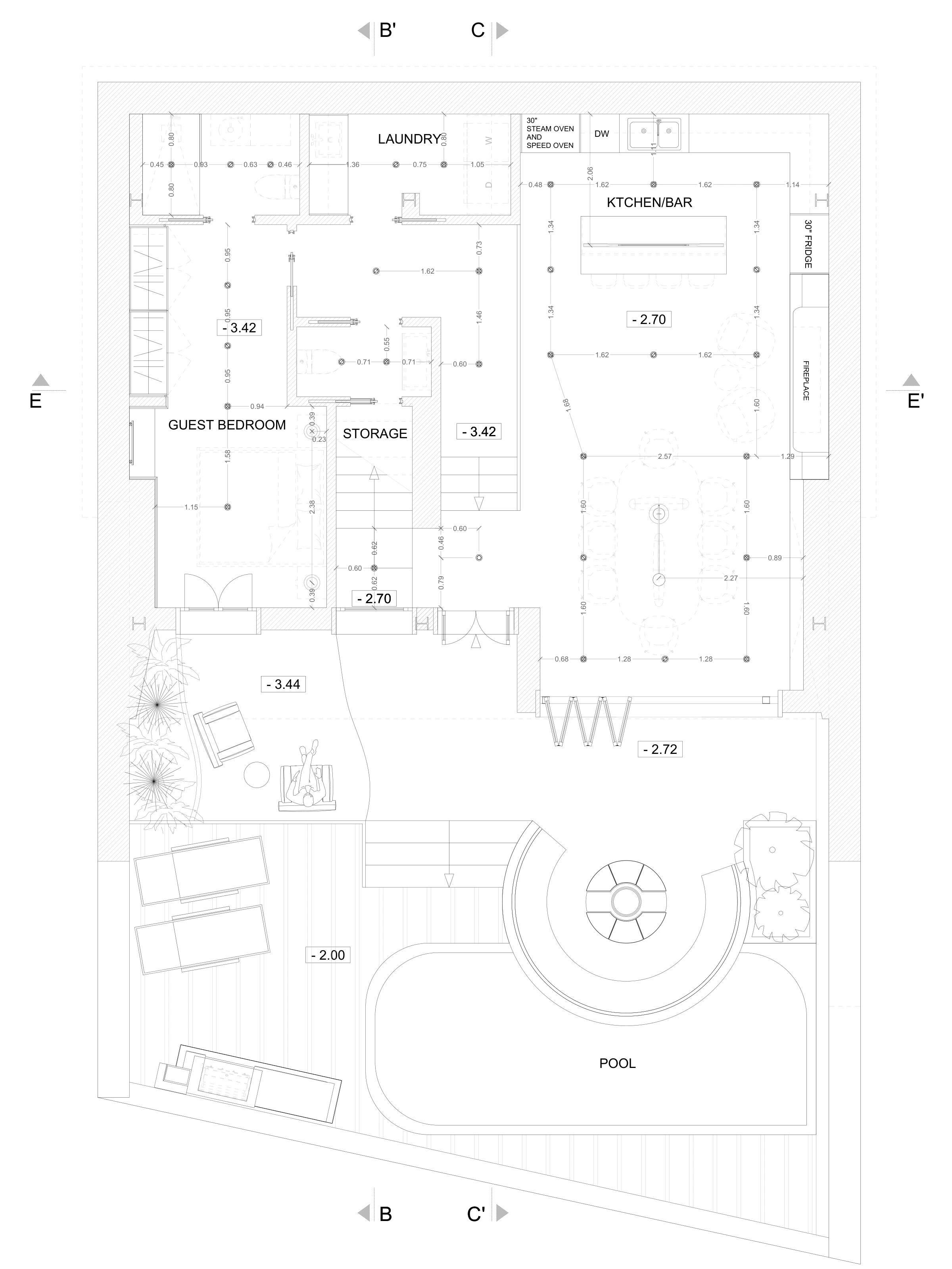 Basement reflected ceiling plan · Technical drawing