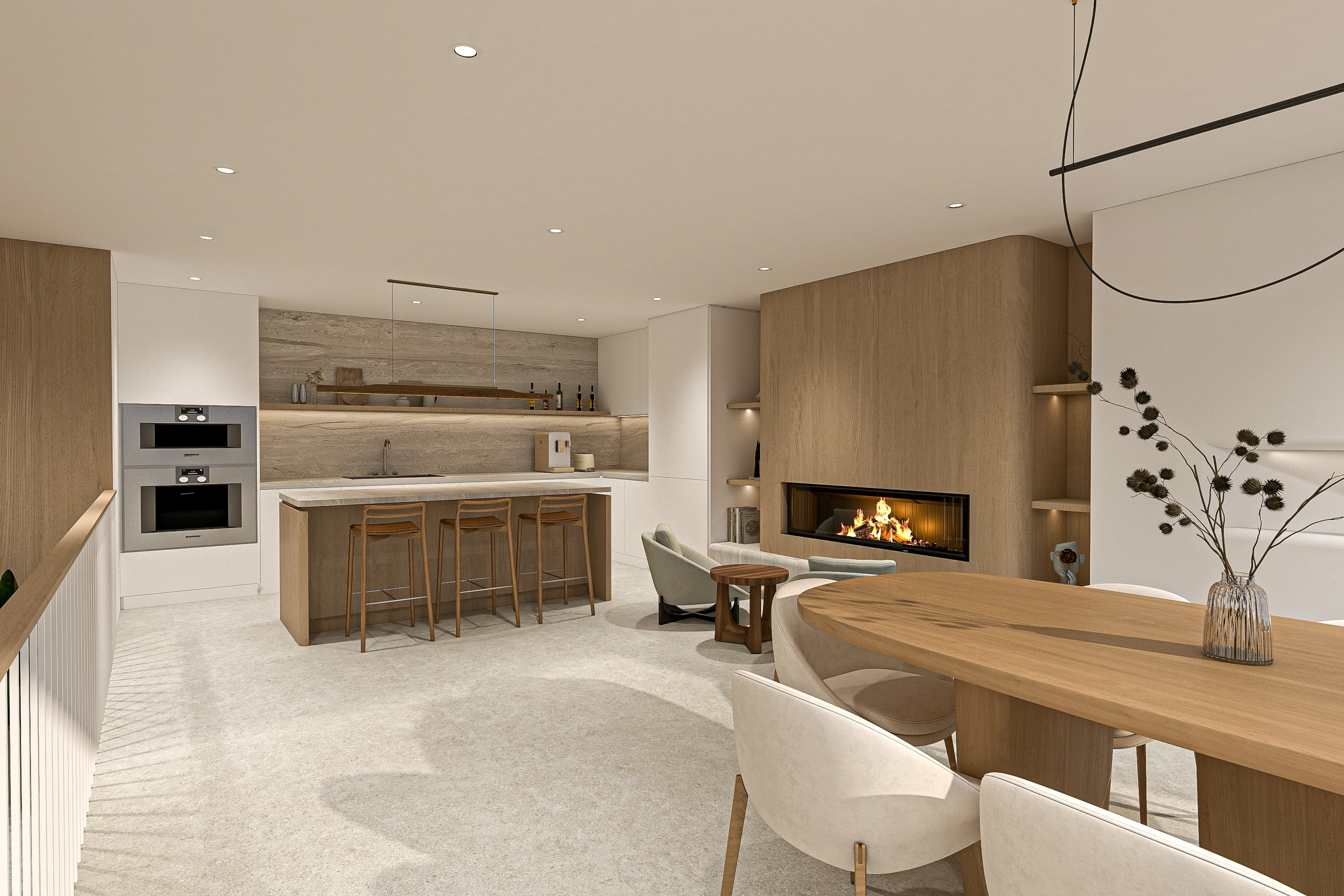 Kitchen, dining and living, Lisa’s House · Design visualization