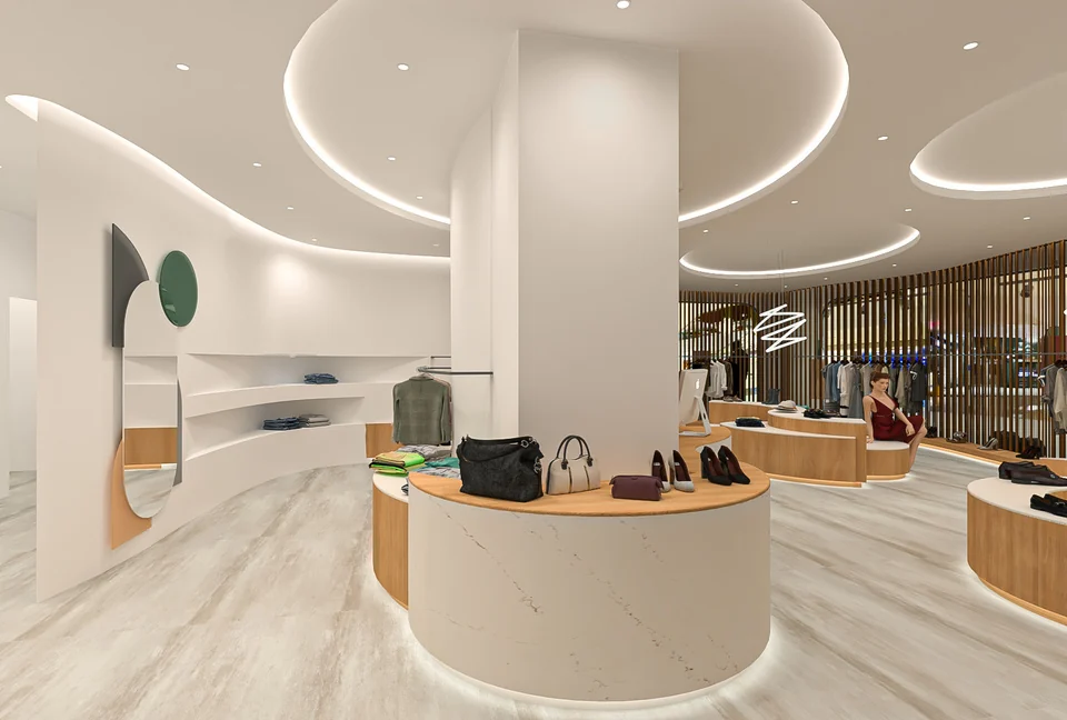 Retail displays and circulation · Design visualization
