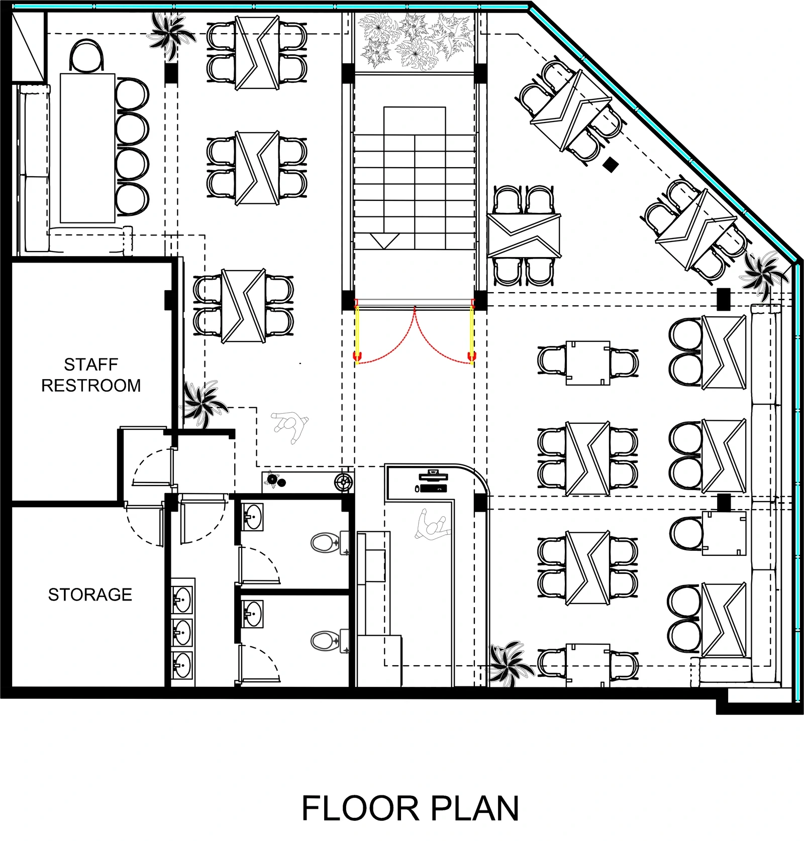 Restaurant floor plan · Technical drawing
