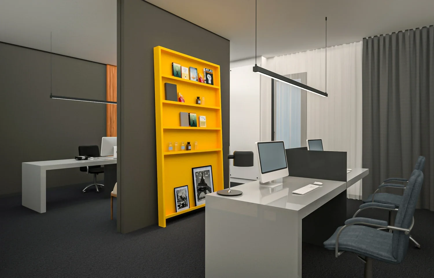Employee office design visualization · Design visualization · Collaborative professional project