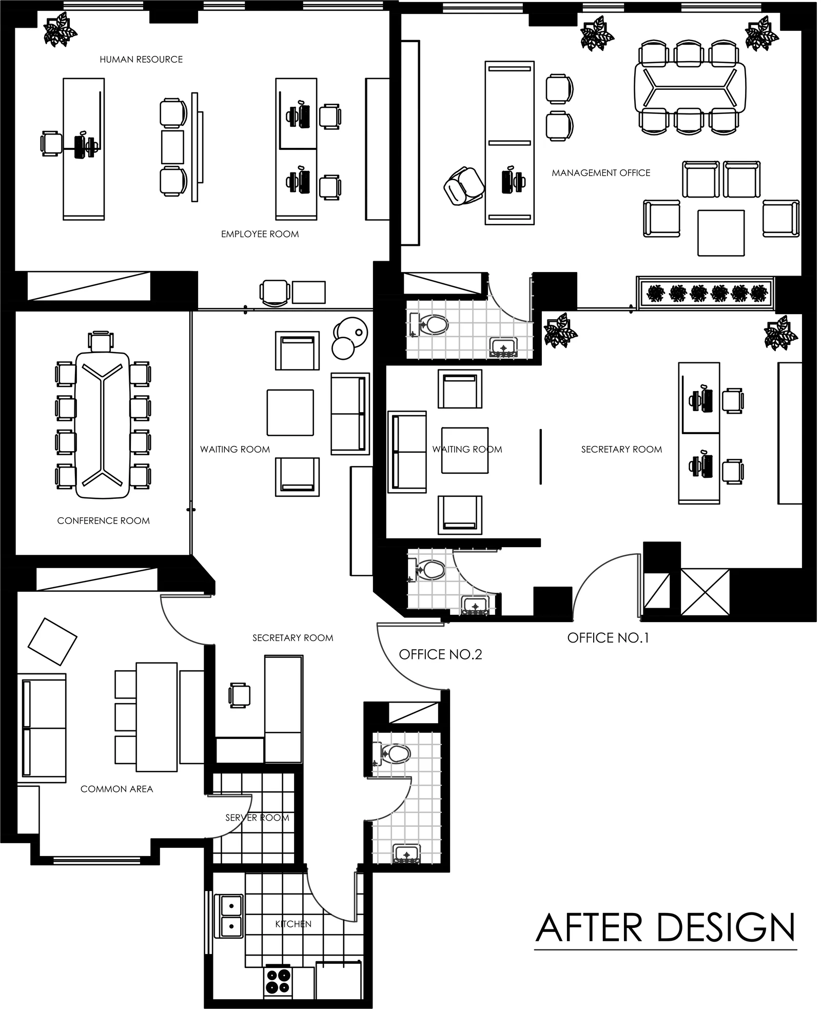 Office floor plan · Technical drawing · Collaborative professional project