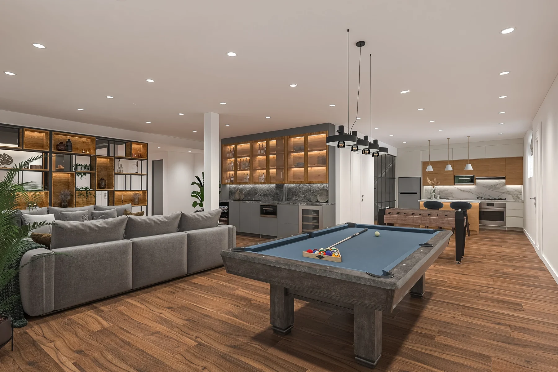 Basement games and living space · Design visualization