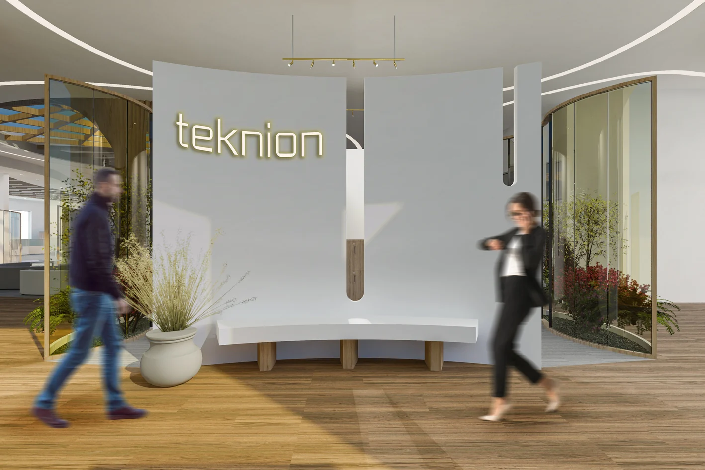 Teknion reception wall · Design visualization