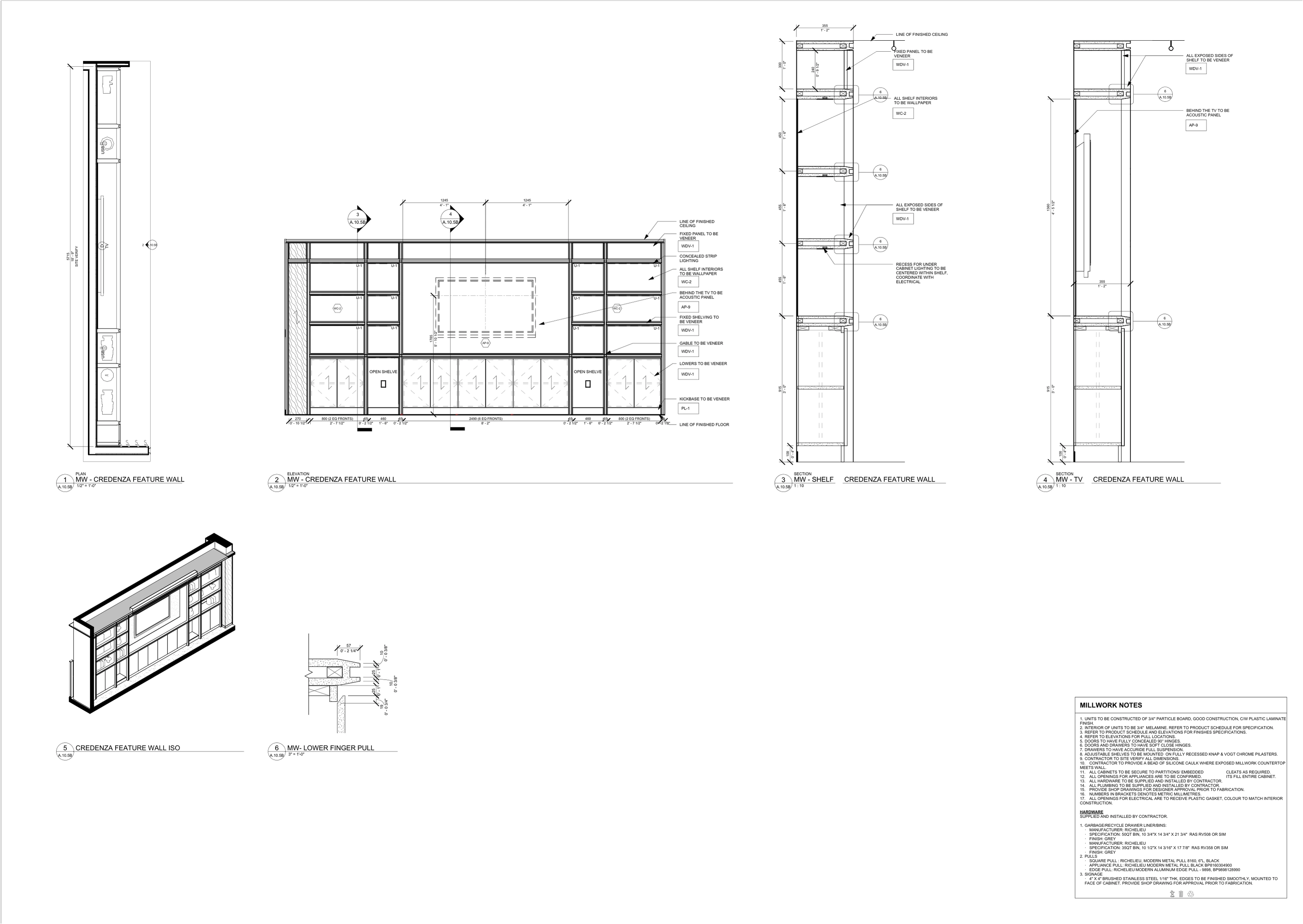 Multipurpose room millwork details · Technical drawing · Aida Soleymani · Project Designer · Collaborative professional project