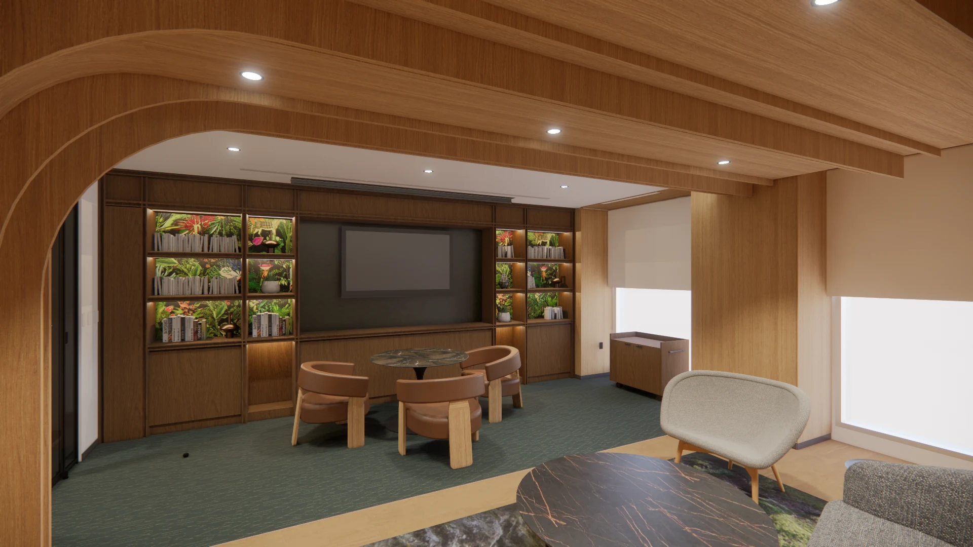 Integrated library and presentation wall · Design visualization · Aida Soleymani · Project Designer · Collaborative professional project