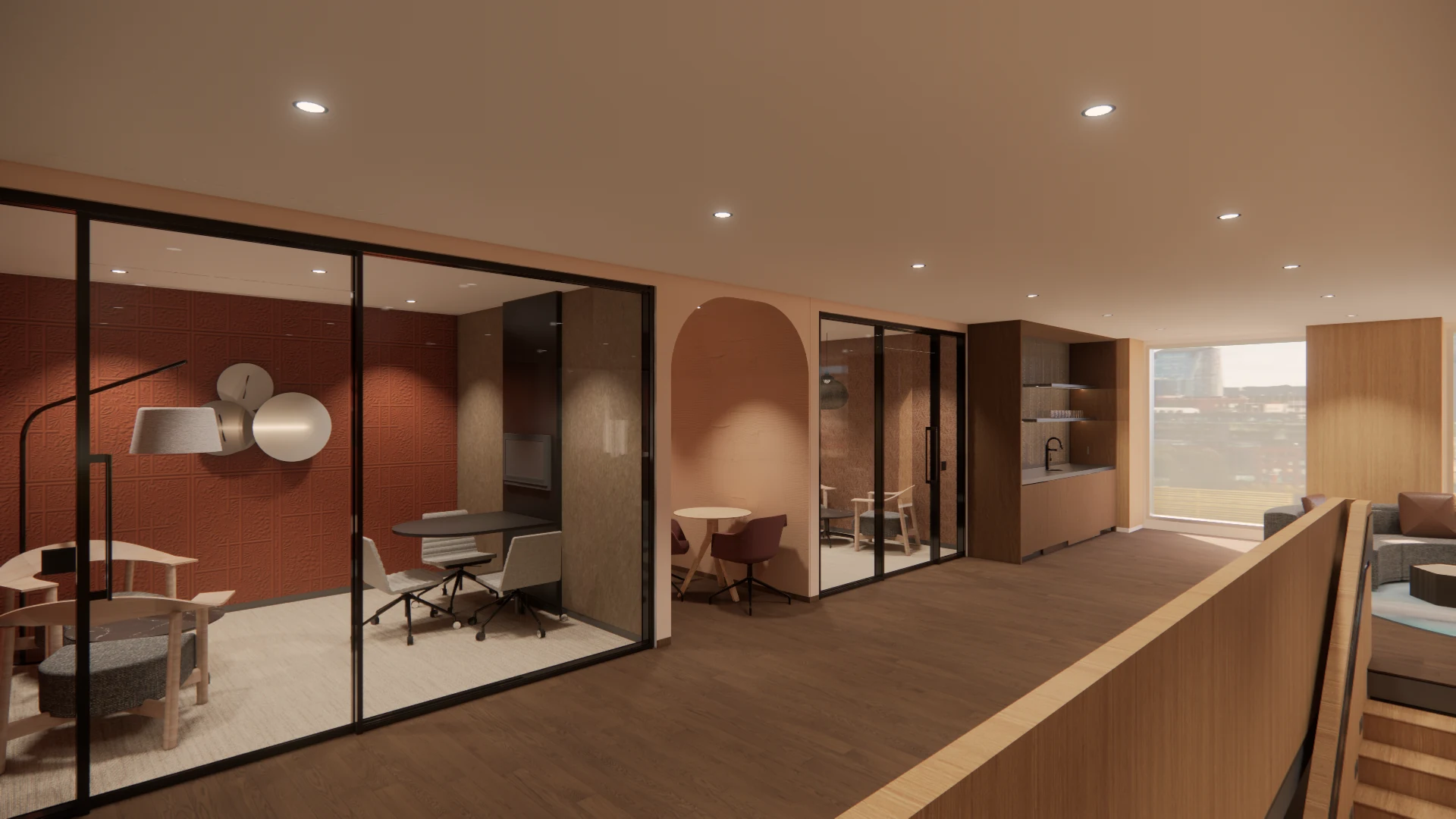 Call rooms beside the lounge · Design visualization · Aida Soleymani · Project Designer · Collaborative professional project