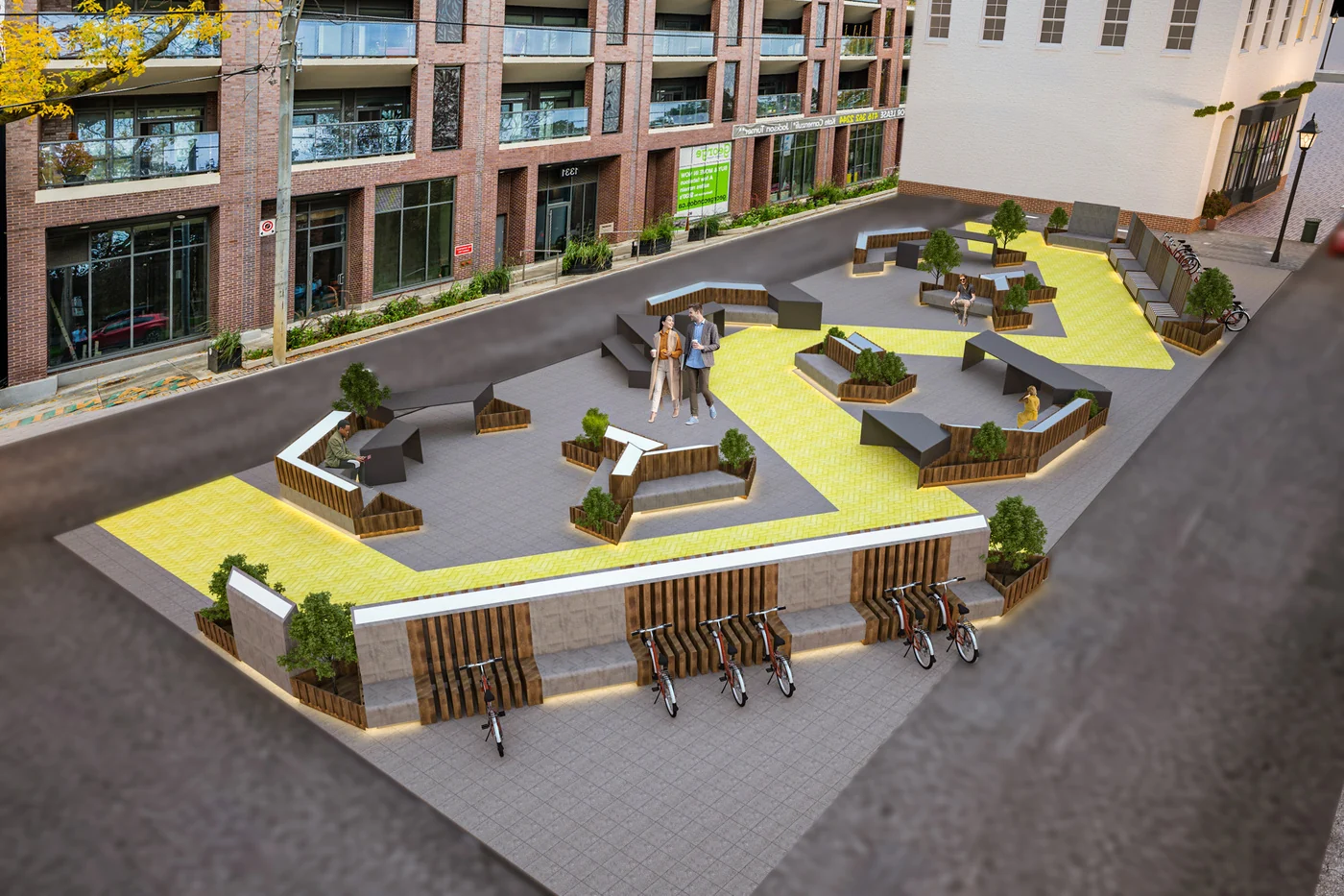 Public space and canopy design · Design visualization